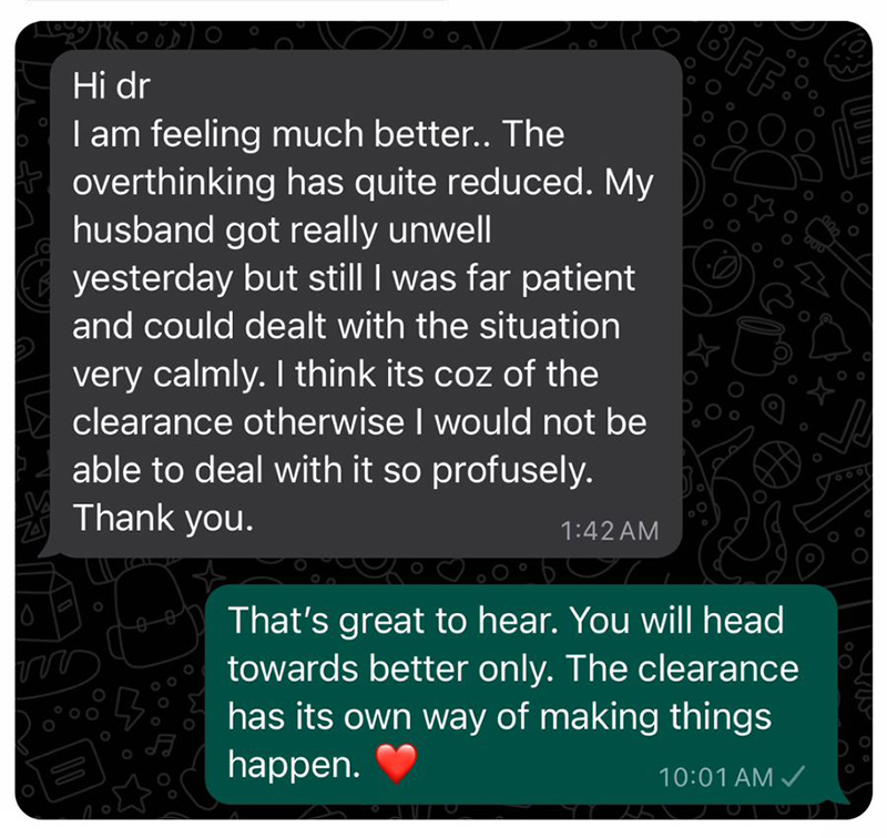 Negativity Removal Consultation Success