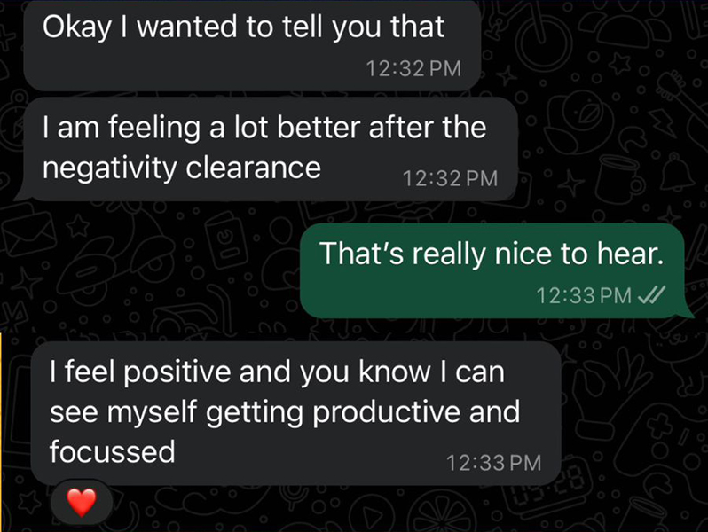 Negativity Removal Consultation Success