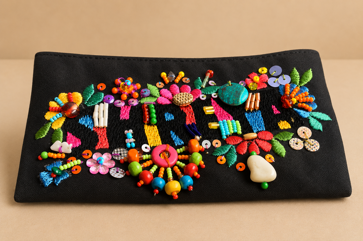 Hand Embroidered Pouch by Swatee Mohatta